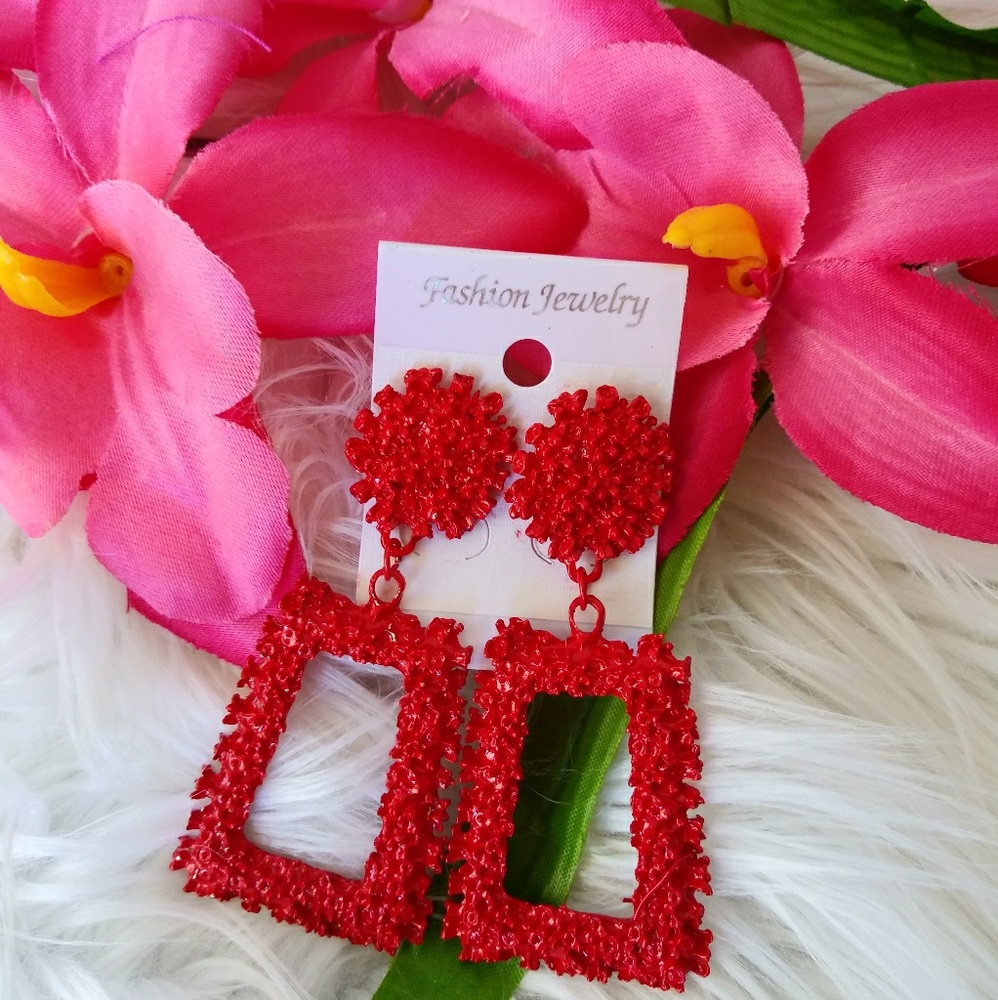 Red Boheimian Style Earrings